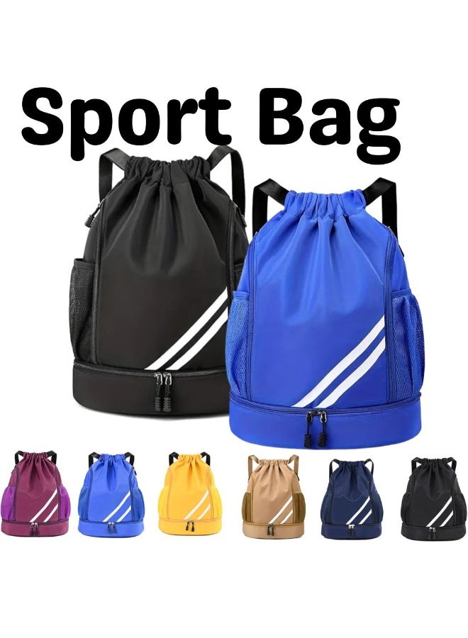 MXM Lightweight Sports Backpack, Casual Drawstring Unisex with shoe compartment, Travel School Gym (Two Random Colors) - Image 1